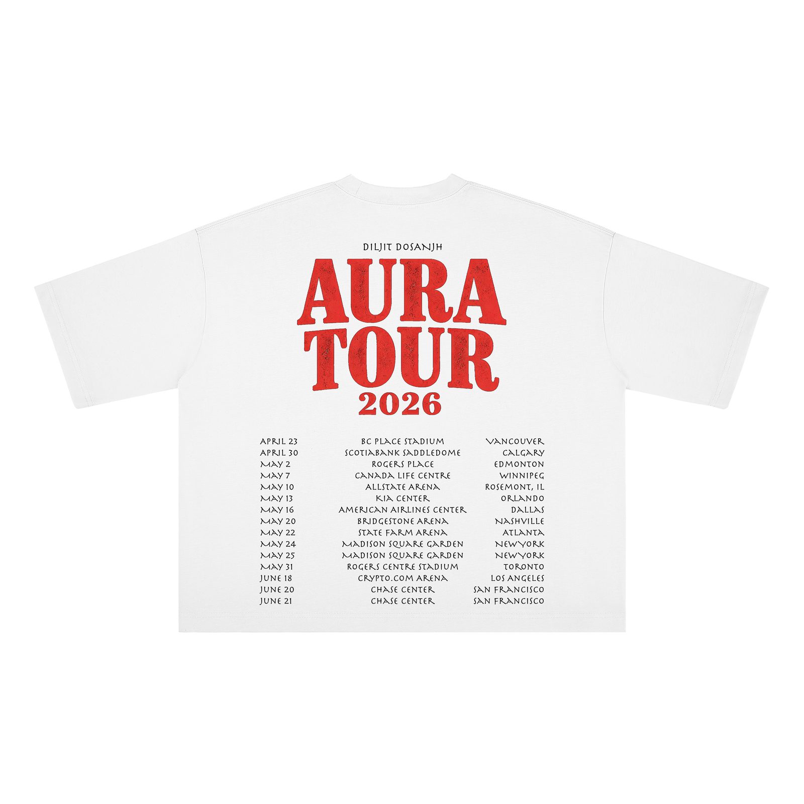AURA Red Tee — back view